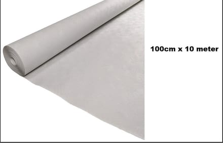 Tafelkleed op rol wit 100cm x 10meter papier - word geleverd in ingepakte rol van 10 meter