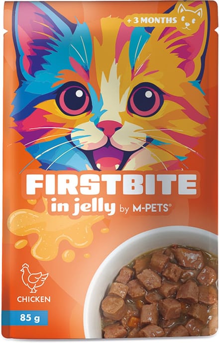M-PETS firstbite in gelei kip 85g pouch - 12st per display - per 12