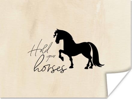 Poster Quotes - Spreuken - Paarden - Hold your horses - 40x30 cm