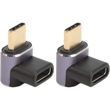 90 Graden USB C Adapter Mannelijk naar Vrouwelijk 40Gbps 100W Aluminiumlegering USB C Rechte Hoek Adapter voor