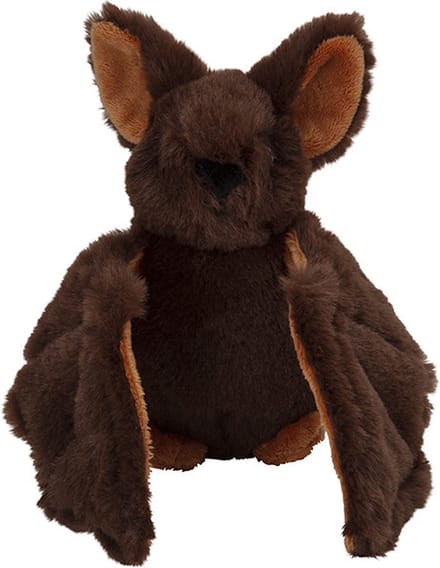 Nature Planet Pluche knuffel vleermuis - 16 cm - bruin - vleermuizen knuffels