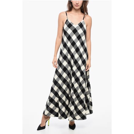 W'S ARCHIVE CHECK LANGE JURK in zwart-wit
