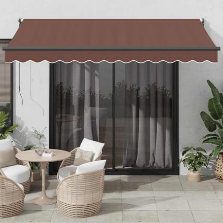 vidaXL - Uitschuifbare - luifel - Geel - met - Witte - Frame - 3,5 - x - 2,5 - m