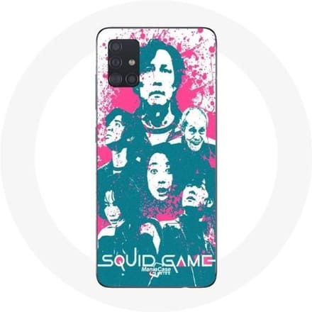 Coque pour samsung galaxy A71 Squid Game Affiche personnages logo