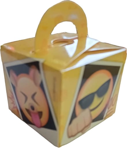 Verjaardag - Traktatie - Uitdeel doosjes Emoij 8 stuks ( 6.5x6.5x5.5cm. )