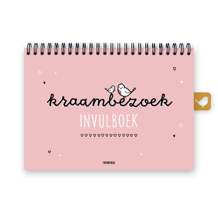 Kraambezoek invulboek A5 - Roze - Kraambezoekboek met ringband - Thuismusje