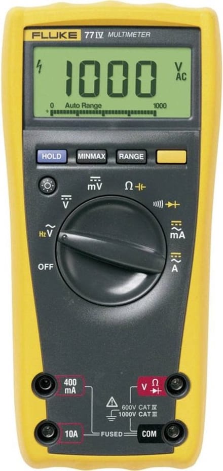 Fluke 77-4/EUR Multimeter Digitaal Geheugen voor actuele waarden, Doorgangstest, Beeldscherm met achtergrondverlichting, Capaciteitsmeting CAT III 1000 V, CAT