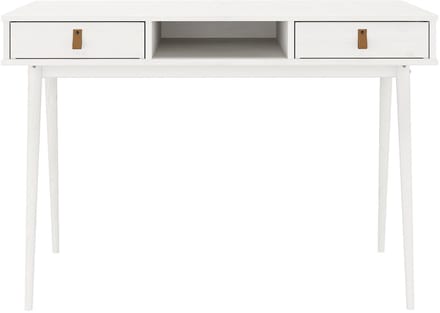 Bureau KIM met 2 lades van massief hout - Wit
