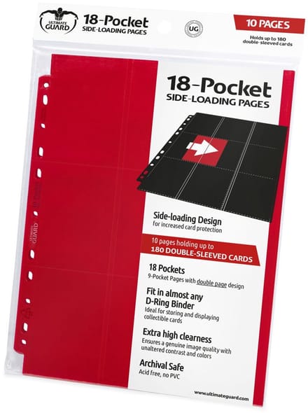 Ultimate Guard 18-Pocket Pages Side-Loading (10) - Red