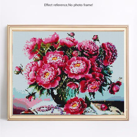 Peinture Diamant Ronde Complète Arrivée Fleurs Broderie Diamant Vente Photos 20X30 pink
