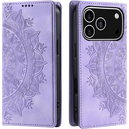 Comfycase Apple iPhone 17 Pro Soft Mandala Bookcase Paars