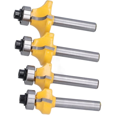 4 stuks bovenfreesbit 14in schacht afrondingsfrees gelijkloopfrees gereedschapsset kit voor doe-het-zelf houtbewerking
