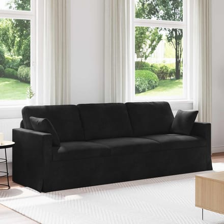 vidaXL - Bank - Zwart - 228 - x - 78 - x - 80 - cm - Fluweel