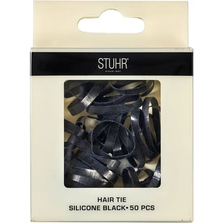 Stuhr Hair Tie Silicone Black 50 st