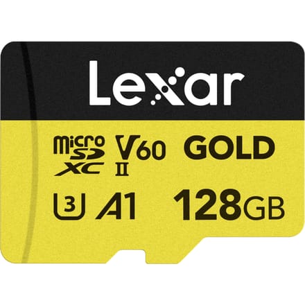 Lexar microSDXC Gold Series UHS-II 128GB - Lezen 280MB/s, Schrijven 100MB/s - V60