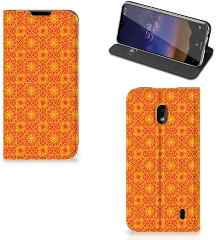 Nokia 2.2 Hoesje met Magneet Batik Oranje