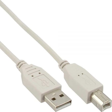 USB-A - USB-B kabel | USB2.0 | 2,5W | beige | 1 meter