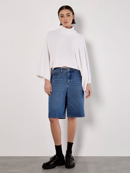 Mock Neck Cape Jumper