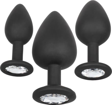CalExotics - Silicone Gem Anal Kit - Anal Toys Buttplugs Zwart