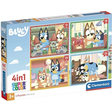 Clementoni - Puzzel - 4-in-1 Bluey - Kinderpuzzels vanaf 3 jaar