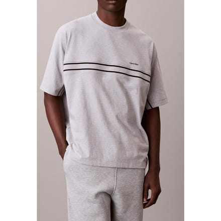 Calvin Klein Ss 16s Jersey Logo Tee Heroic Grey Heather Taglia: S | Magliette basic Outlet | Uomo | Grigio