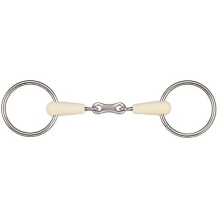 Dubbelgebroken uitneembaar paardenbit + koppeling Soyo Happy mouth