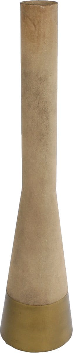 Vaas "Tiffany" S goud/crème metaal 12x12x38cm