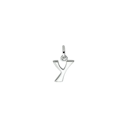 Zilver Gerhodineerde Hanger letter Y 1330021
