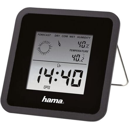 Hama Borneo 00185890 Thermo- en hygrometer Zwart