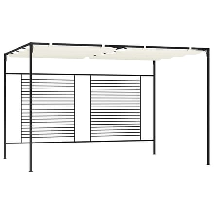 vidaXL - Prieel - met - uittrekbaar - dak - 180 - g/m² - 3x4x2,3 - m - crèmekleurig
