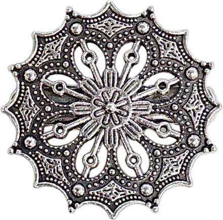 Fako Bijoux® - Vestsluiting Broche Rond - Vestclip - Vestsluiting - Ster - 40mm - Zilverkleurig