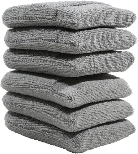 2 Pcs/6 Pcs Zachte Microfiber Auto Wax Applicator Mitts Polijsten Spons Wax Foam Applicator Pad for Auto schoonmaken Auto Detailing (Color : Gray 6 pcs)