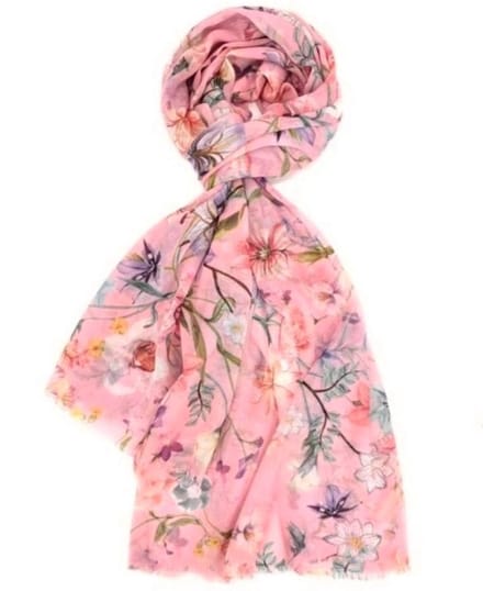 Lange Dunne Sjaal - Print - (33772#) - Roze
