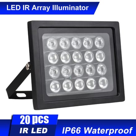 Infraroodverlichting 20 stuks Array IR LED's IR-verlichting Nachtzicht Groothoek Groot bereik Buiten zwart