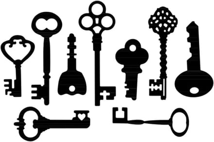 Stansvorm Sleutel - Metaal Snijmal - Scrapbooking Kaarten Maken - Duurzaam Koolstofstaal - Compact Formaat - Zilver
