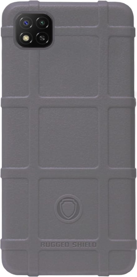 RUGGED SHIELD Rubber Bumper Case Hoesje Geschikt voor Xiaomi Redmi 9C - Grijs