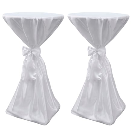 vidaXL - Statafelhoes - met - strik - 60cm - Wit - (2 - stuks)