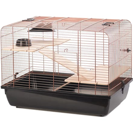 Duvo+ Copper Rex 2 knaagdierkooi zwart/koper met accessoires