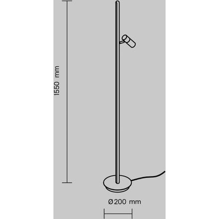 Maytoni LED vloerlamp Thin, messing, aluminium, hoogte 155 cm, dimbaar