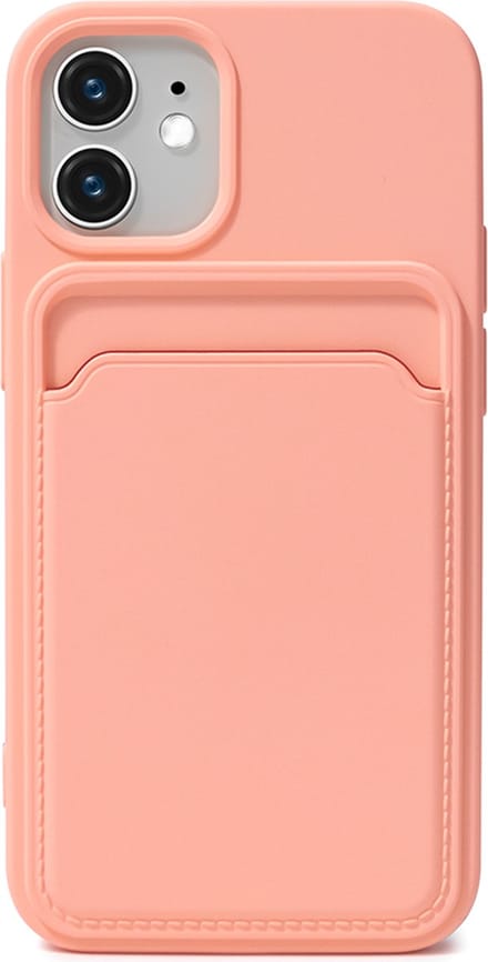 Hoesje Pasjeshouder geschikt voor iPhone 12 / iPhone 12 Pro Roze - Siliconen Case Back Cover