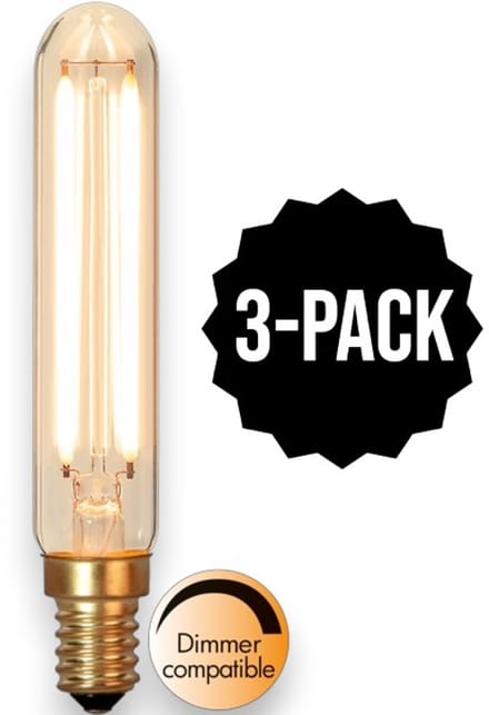 3-Pack | Filament Staaflamp - E14 - 2.5W - Super Warm Wit <2200K - Dimbaar