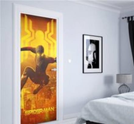 Deurposter Spiderman - poster - sticker - koelkast - muur - kinderkamer - 77 x 200 cm