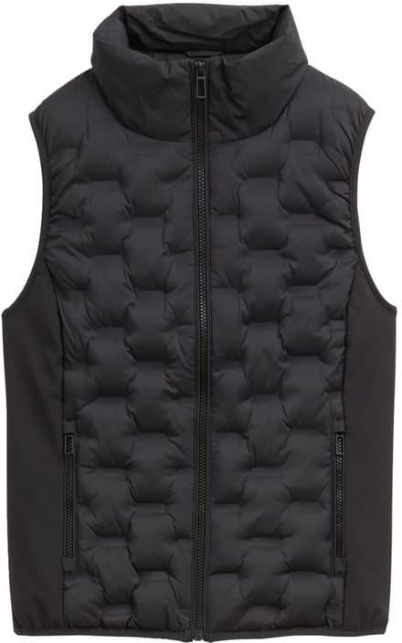 Tom Tailor - Lichtgewicht gewatteerd vest met opstaande kraag - Maat XS - deep black