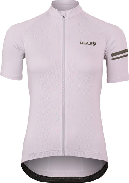 agu Core Fietsshirt Dames Korte Mouwen - Dusky Lilac - Drie achterzakken - YKK-rits over de hele lengte - Sneldrogend interlock