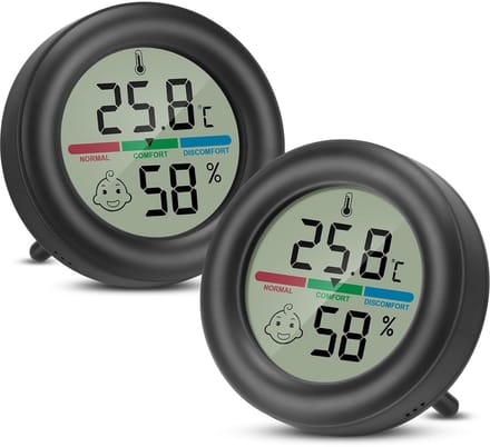 Digitale Mini-Hygrometer en Thermometer voor Binnen met Comfortweergave (2 Stuks)