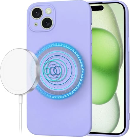 Hoesje geschikt voor Apple iPhone 15 Plus - Techsuit Soft Flex Silicone Back Cover - Geschikt voor MagSafe - Light Purple