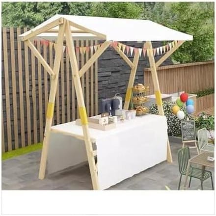 Opvouwbare Duwkar - Marktkraam Kar - Mobiele Verkoop - Lichtgewicht Ontwerp - 120x60x10cm - Wit