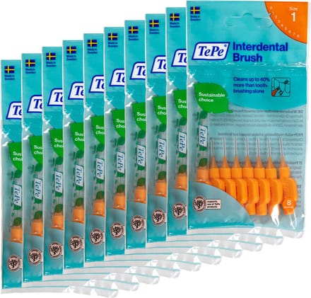 TePe - Interdentale Ragers Original 0,45 mm Oranje - 10 x 8 stuks - Voordeelverpakking