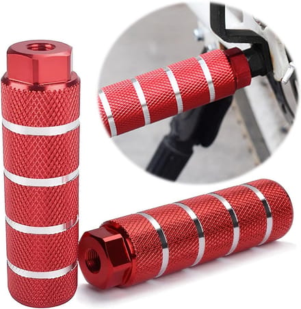 Fietspedaal Steunen - Voetsteunen Fiets - Extra Grip - Antislip Ontwerp - 100mm Lengte - Rood