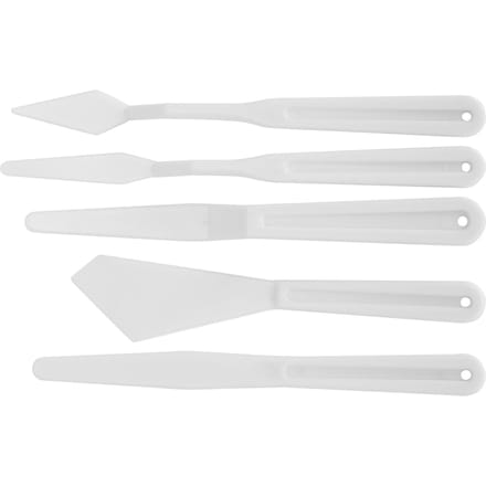 5-delige set plastic paletmessen, draagbare spatels voor olieverfschilderen, accessoire voor schildergereedschap white